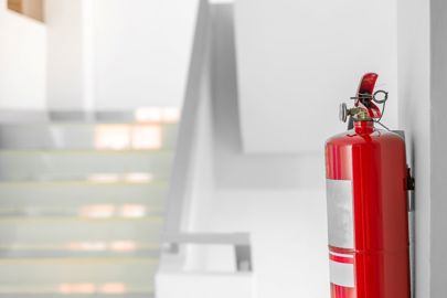 Fire Extinguisher System On The Wall Background Resize
