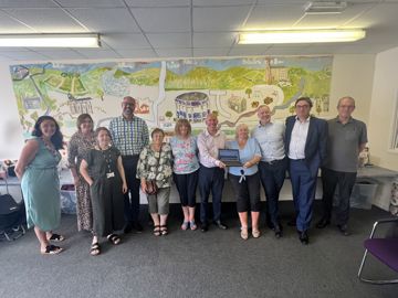 Group photograph of the free connectivity launch at Stevenson Square, Smallbridge